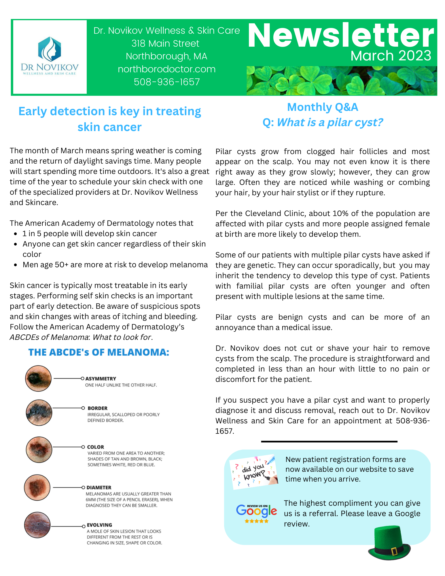 March Newsletter Dr Novikov Wellness And Skin Care